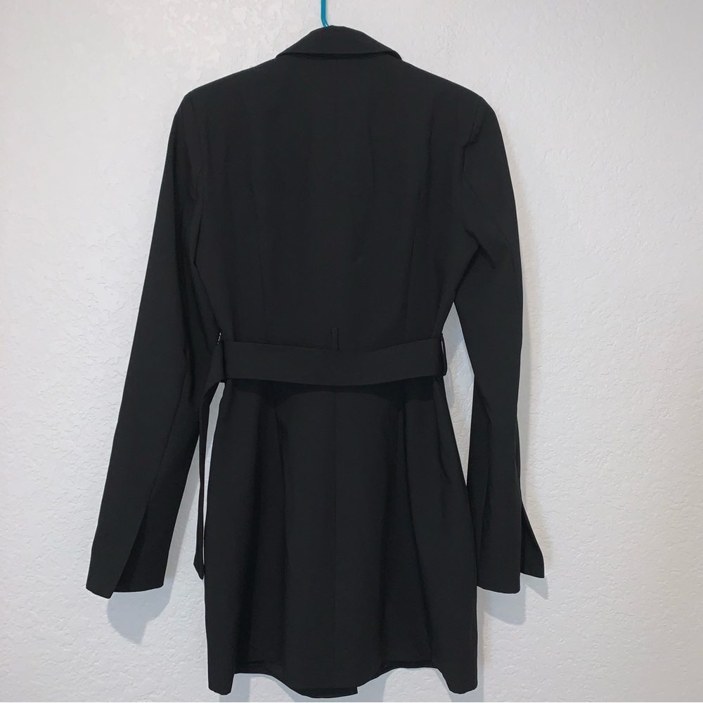 New Zara Belted Blazer Black Dress 8342/340 Small Medium Bloggers Fav - Picture 8 of 11